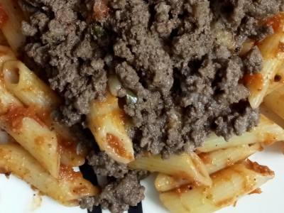 Pasta Platter With Minced Meat