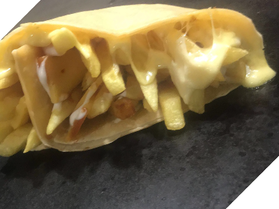Potato with roumi cheese crepe