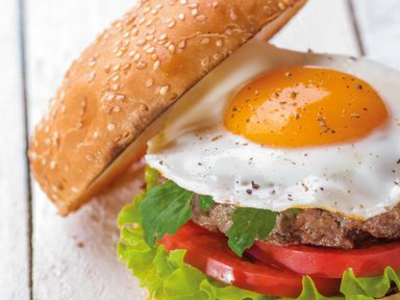 Beef Burger With Egg Sandwich