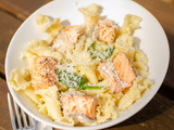 Salmon With White Sauce Pasta