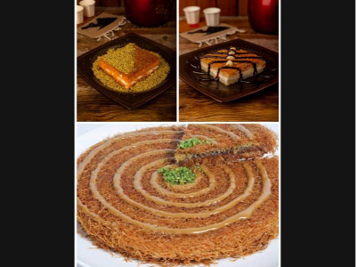 Mix Moloky Konafa With Basbousa With Cream and Lotus Konafa Offer