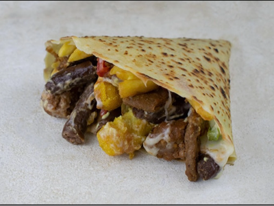 Crispy Chicken With Sausage Crepe
