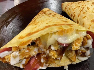 Chicken Pane With Sausage Crepe