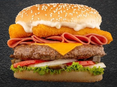 Cheesy Beef Burger Sandwich