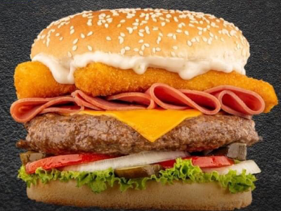 Bacon Beef Burger Sandwich