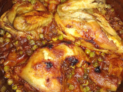 Roasted Chicken And Peas With Carrots Meal