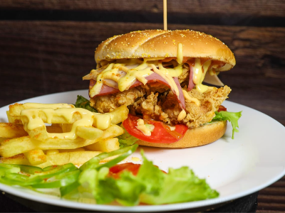 Juicy Lucy Chicken Burger Sandwich