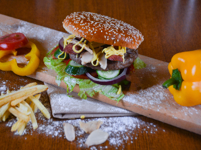 Beef Burger With Mushroom Sandwich