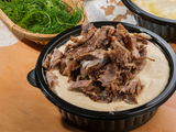 Chickpeas With Meat Shawerma Salad