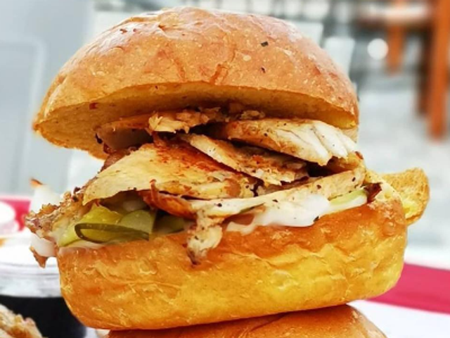 Chicken Shawerma With Potato Bun Sandwich