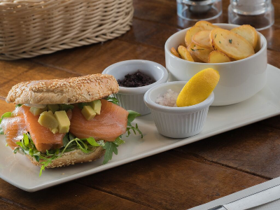 Smoked Salmon Bagel Sandwich