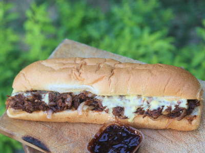 BBQ And Cheese Steak Sandwich