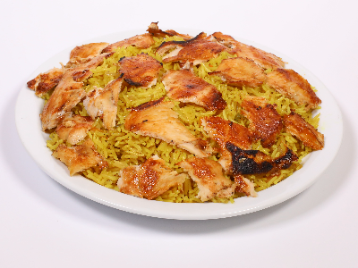 Large Kabsa Rice With Chicken Shawerma Platter