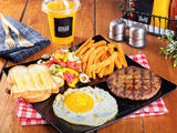 Beef Burger Breakfast Meal