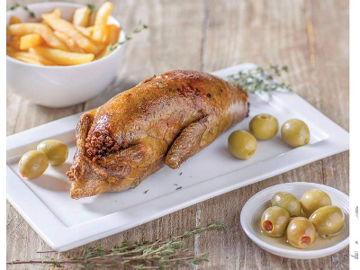Stuffed Pigeon With Grits
