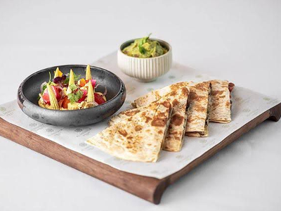 Oriental Sausages Quesadilla