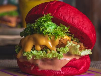 Red Velvet Chicken Burger Sandwich