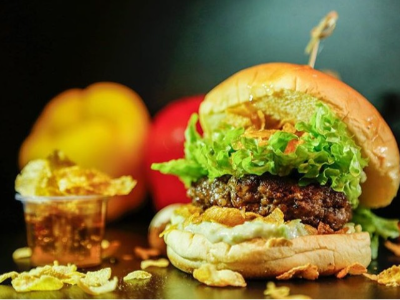 Beef Burger With Honey Sandwich