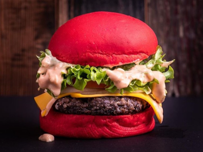 Red Velvet Beef Burger Sandwich