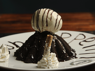 Molten Cake With Ice Cream