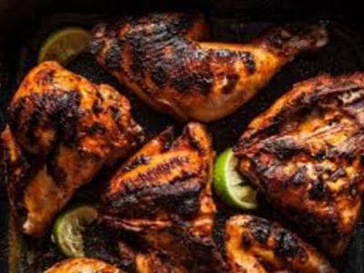 Whole Grilled Chicken With Rice