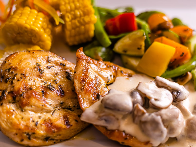 Grilled Chicken Mushroom Platter