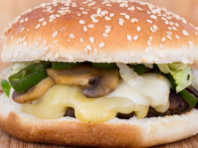 Beef Burger With Cheese Sandwich