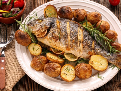 Grilled Gilthead Bream Fish Meal