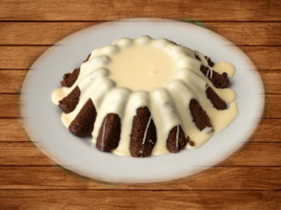Molten Cake With White Chocolate And Ice Cream