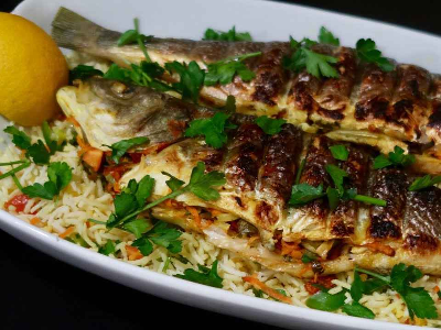 Grilled Sea Bass Fish Meal