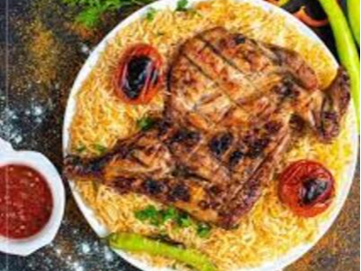 Half Grilled Chicken With Biryani Rice