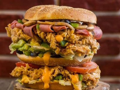 Big Chicken And Bacon Sandwich