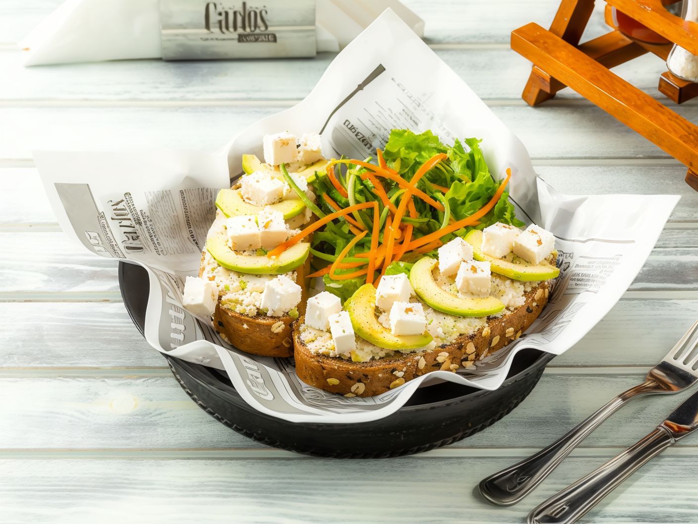 Avocado With Feta Cheese Toast