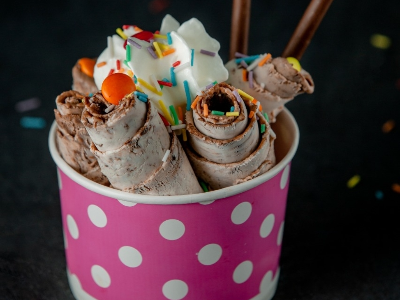 Twix Chocolate Ice Cream Roll
