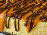 Nutella Chocolate With Caramel Cheesecake Slice