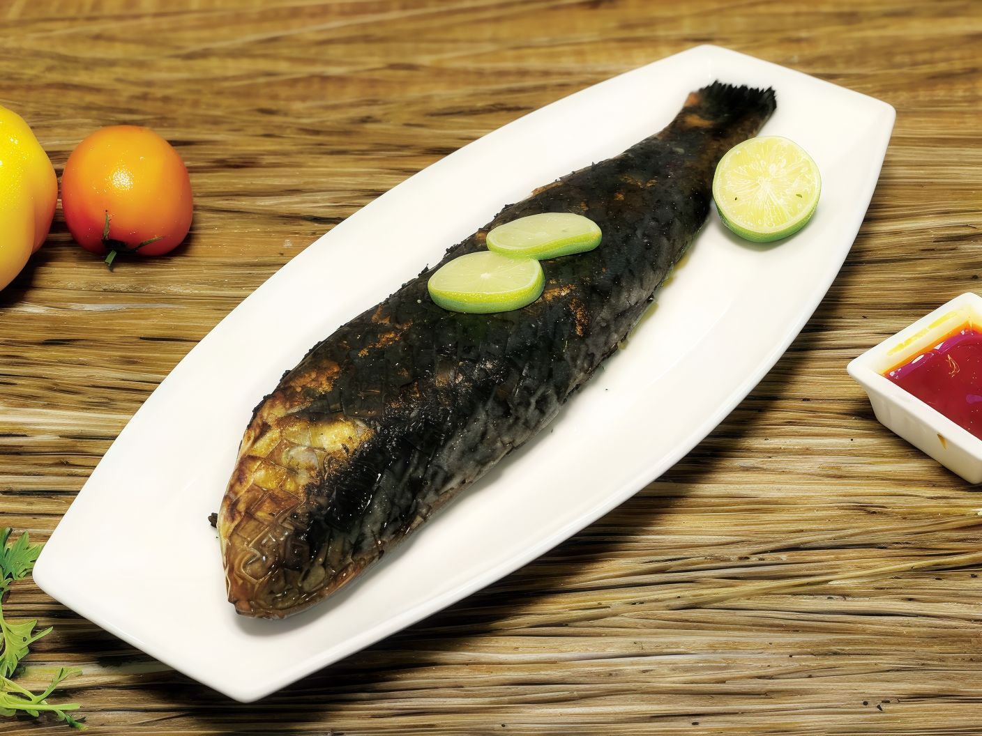 Grilled Grey Mullet Fish With Bran