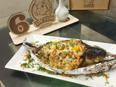Special Singary Grey Mullet Fish With Seafood Meal