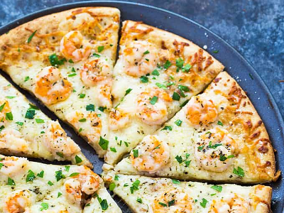 Shrimp With Mushroom Italian Pizza