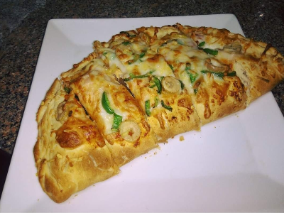 Calzone stuffed with beef