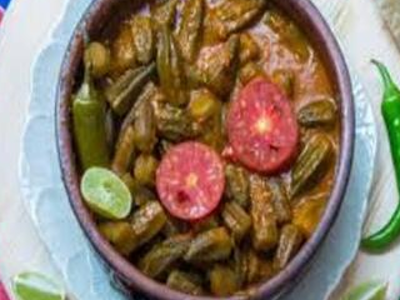 Okra With Meat Pottery Casserole