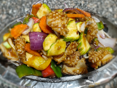 Grilled Squid With Vegetables