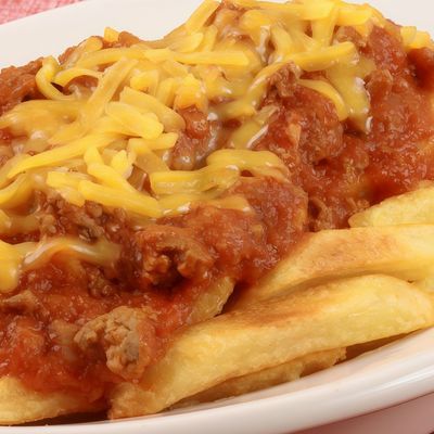 French Fries Sandwich With Minced Meat