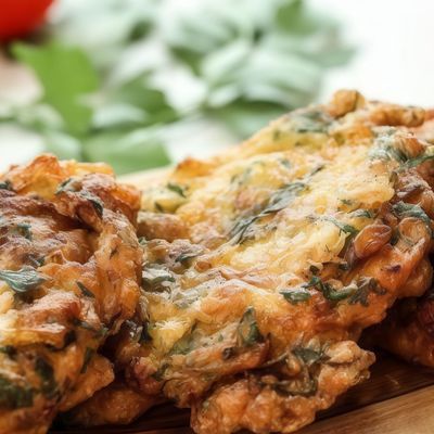 French omelet and falafel