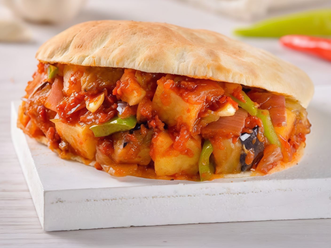 Mesakaa Sandwich With Minced Meat