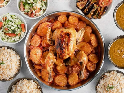 Oven Baked Potato With Chicken And Rice