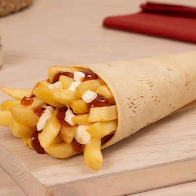 Potato wrap with mozzarella cheese