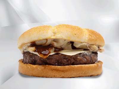 Mushroom And Swiss Beef Burger Sandwich
