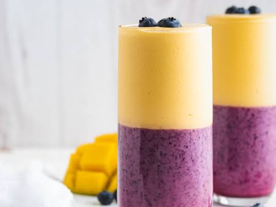 Mango With Berry Juice