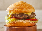 Cheese Burger With Smoky Sauce Bun Croissant