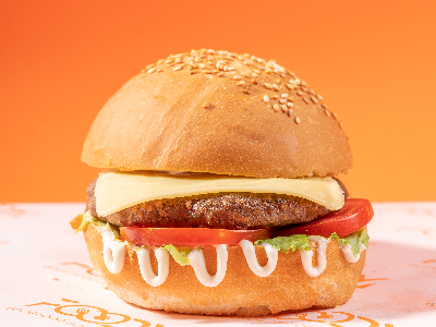 Beef Burger With Cheese Sandwich